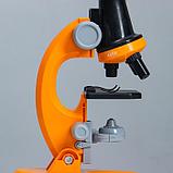 Микроскоп "Юный ботаник" кратность до х1200, оранжевый, подсветка, фото 6