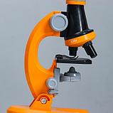 Микроскоп "Юный ботаник" кратность до х1200, оранжевый, подсветка, фото 7