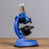 Микроскоп, кратность увеличения 600х, 300х, 100х, с подсветкой, 2АА, синий, фото 3