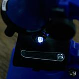 Микроскоп, кратность увеличения 600х, 300х, 100х, с подсветкой, 2АА, синий, фото 7