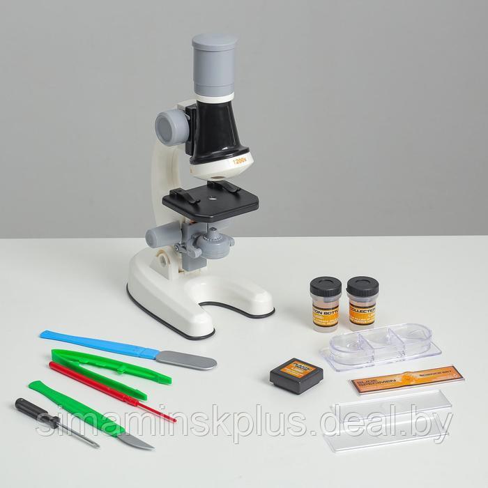 Микроскоп "Юный ботаник" кратность до х1200, белый, подсветка
