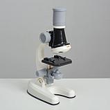 Микроскоп "Юный ботаник" кратность до х1200, белый, подсветка, фото 3
