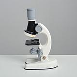 Микроскоп "Юный ботаник" кратность до х1200, белый, подсветка, фото 4
