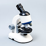 Микроскоп "Юный ученый" кратность до х1200, белый, подсветка, фото 3