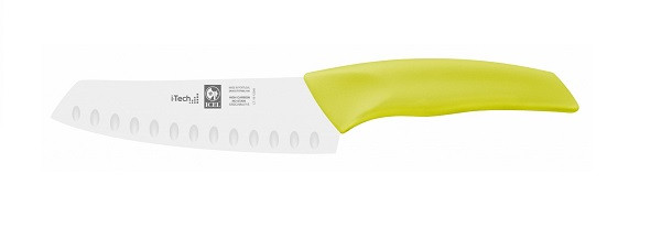 Icel (Португалия) Нож японский Santoku 140/260 мм. с бороздками, салатовый I-TECH Icel /1/12/ - фото 1 - id-p188900230