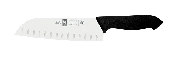 Icel (Португалия) Нож японский Santoku 180/310 мм. с бороздками, черный HoReCa Icel /1/6/ - фото 1 - id-p188900245