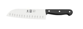 Icel (Португалия) Нож японский Santoku 180/300 мм. с бороздками, черный TECHNIC Icel /1/6/