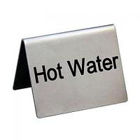 Китай (Таблички) Табличка "Hot water" 50*40 мм. горизонтальная, нерж. /1/100/