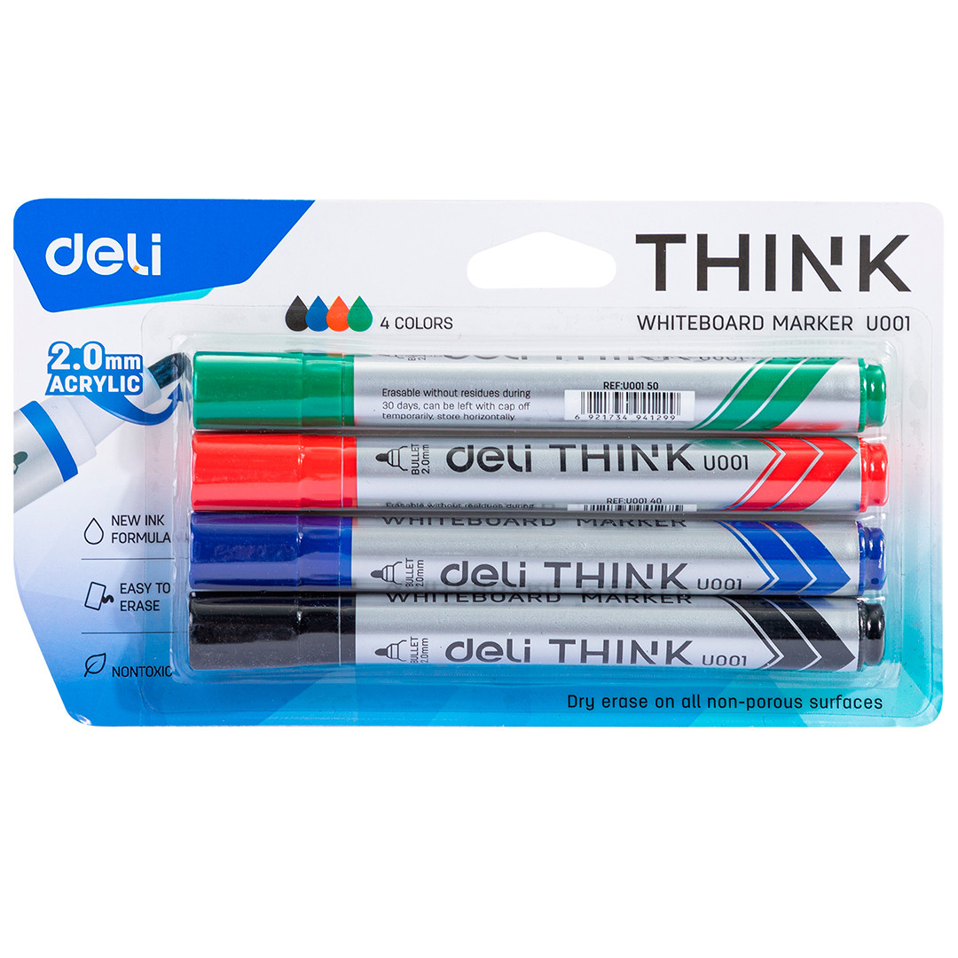 Набор маркеров DELI THINK для белой доски 4 цвета (цена с НДС) - фото 1 - id-p197915286