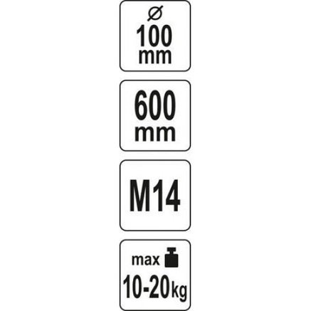 Миксер для строительных масс 100х600мм M14 "Yato" YT-55027, фото 2