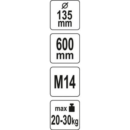 Миксер для строительных масс 135х600мм M14 "Yato" YT-55073, фото 2