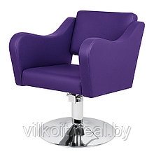 Лугано, кресло парикмахерское на диске, фиолетовое. На заказ