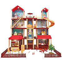 Дом вилла " Princess House" для кукол с мебелью и куклами, 248 деталей, арт.668-24
