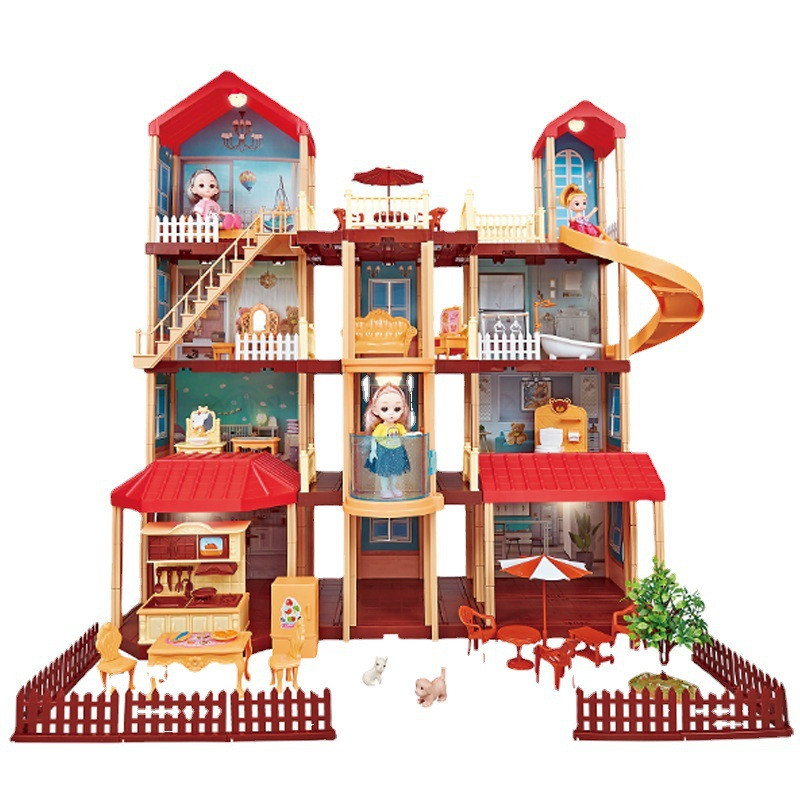 Дом вилла " Princess House" для кукол с мебелью и куклами, 248 деталей, арт.668-24, фото 1