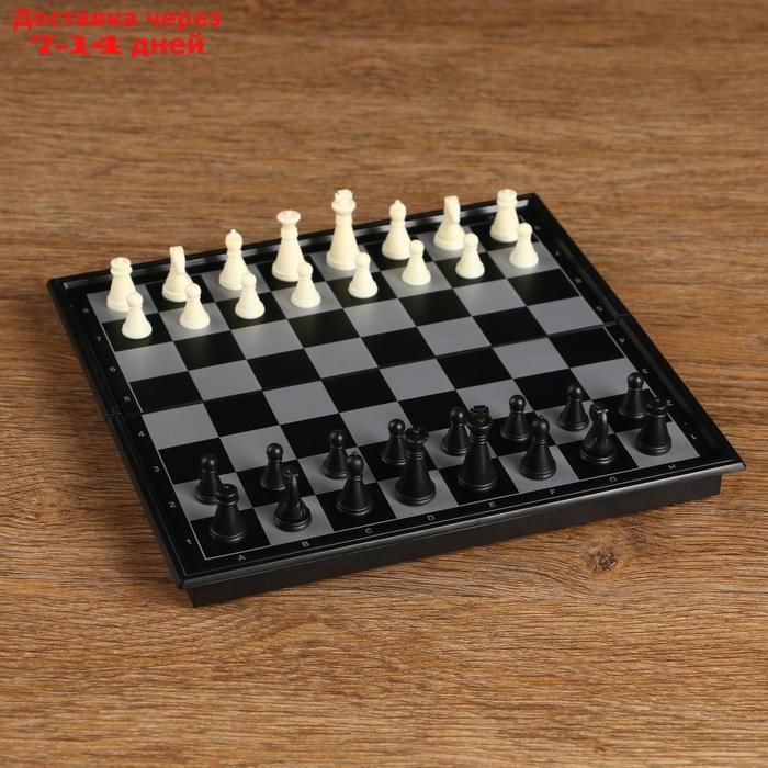 Настольная игра 3 в 1 "Классика": шахматы, шашки, нарды, магнитная доска 20х20 см