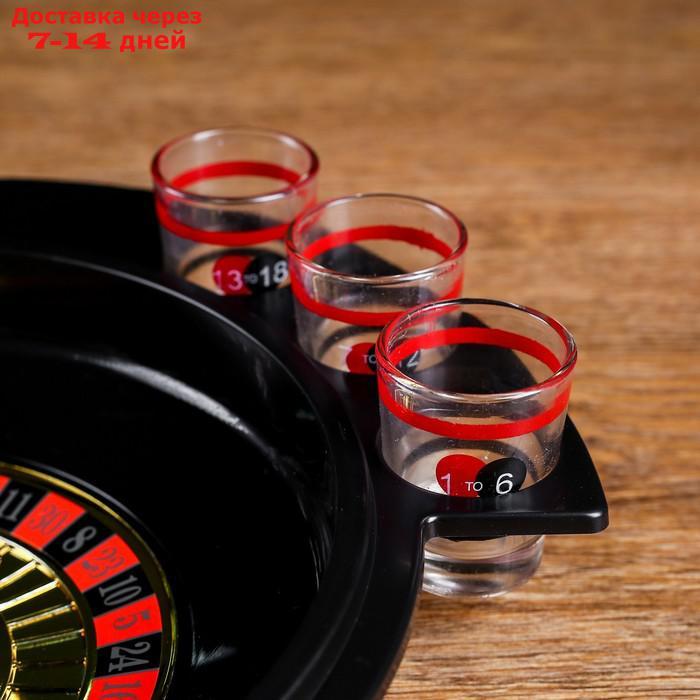 Пьяная игра "Алко-Вегас", рулетка черная d=30 см, 6 стопок, микс - фото 2 - id-p197863730