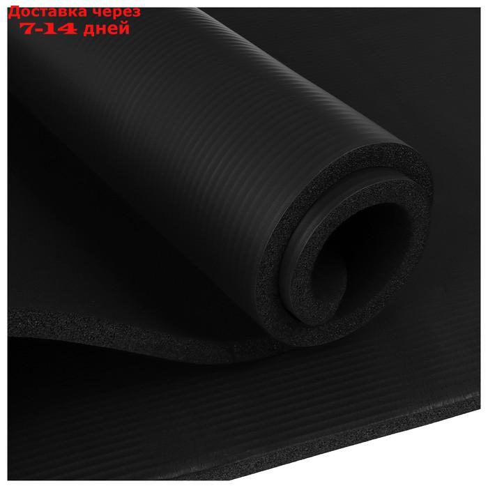 Коврик для йоги 183 × 61 × 1,5 см, цвет чёрный - фото 2 - id-p197864527