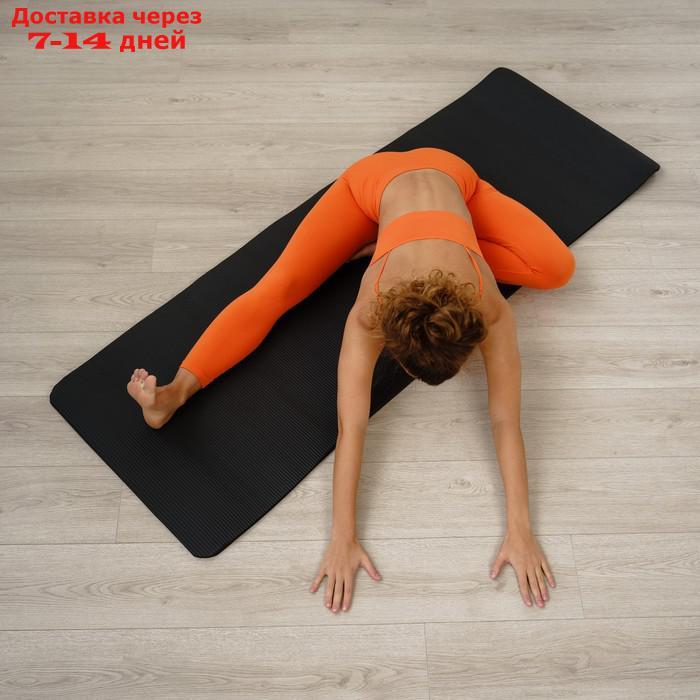 Коврик для йоги 183 × 61 × 1,5 см, цвет чёрный - фото 6 - id-p197864527