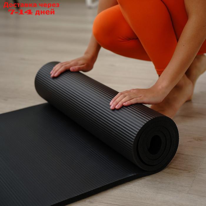 Коврик для йоги 183 × 61 × 1,5 см, цвет чёрный - фото 9 - id-p197864527