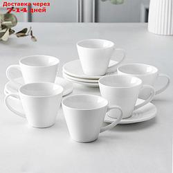 Набор чайный на 6 персон Wilmax, 12 предметов: 6 чашек 180 мл, 6 блюдец