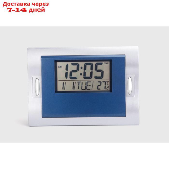Часы настенные электронные: будильник, термометр, календарь 2 ААА, формат 24 ч, микс - фото 4 - id-p197862925