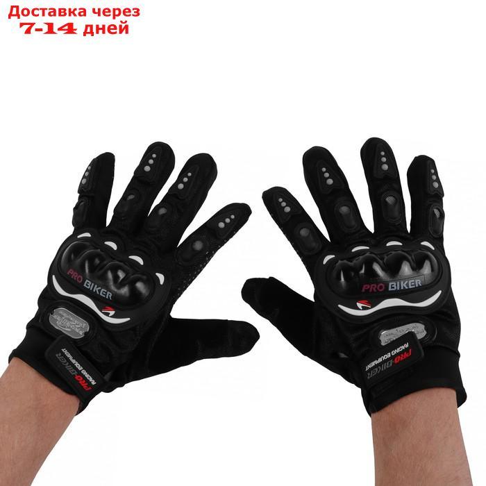 Перчатки для езды на мототехнике, с защитными вставками, пара, размер XL, черные - фото 1 - id-p197865678