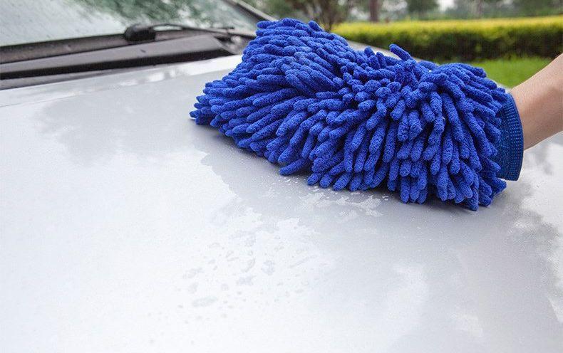 Варежка для бережной мойки автомобиля, чистки и удаления пыли - безразмерная двухсторонняя непромокаемая - фото 2 - id-p195608866