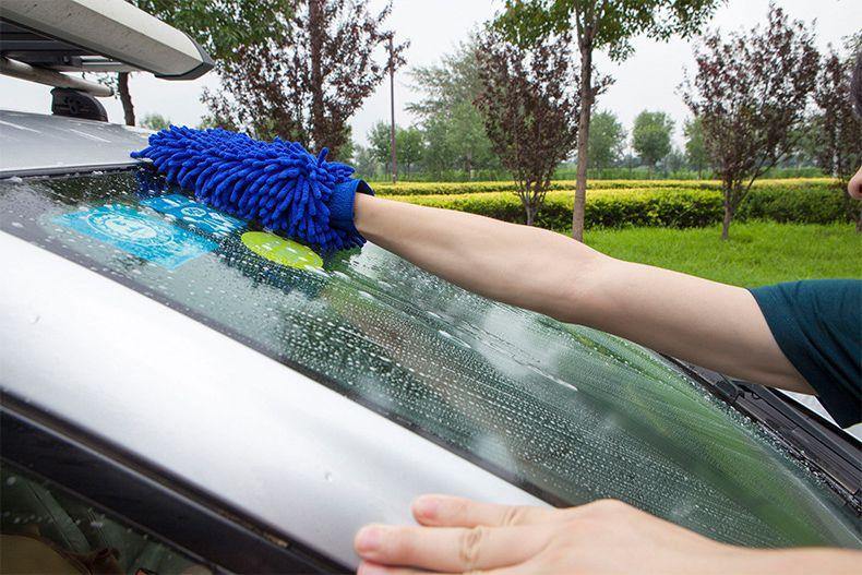 Варежка для бережной мойки автомобиля, чистки и удаления пыли - безразмерная двухсторонняя непромокаемая - фото 3 - id-p195608866