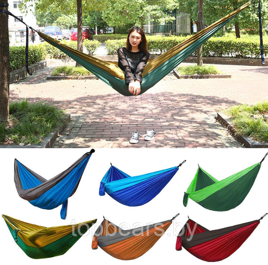 Гамак подвесной двухместный Hammock Swing Ультралёгкий и сверхпрочный (Крепления в комплекте) 270х140 см Цвет: - фото 6 - id-p187110429