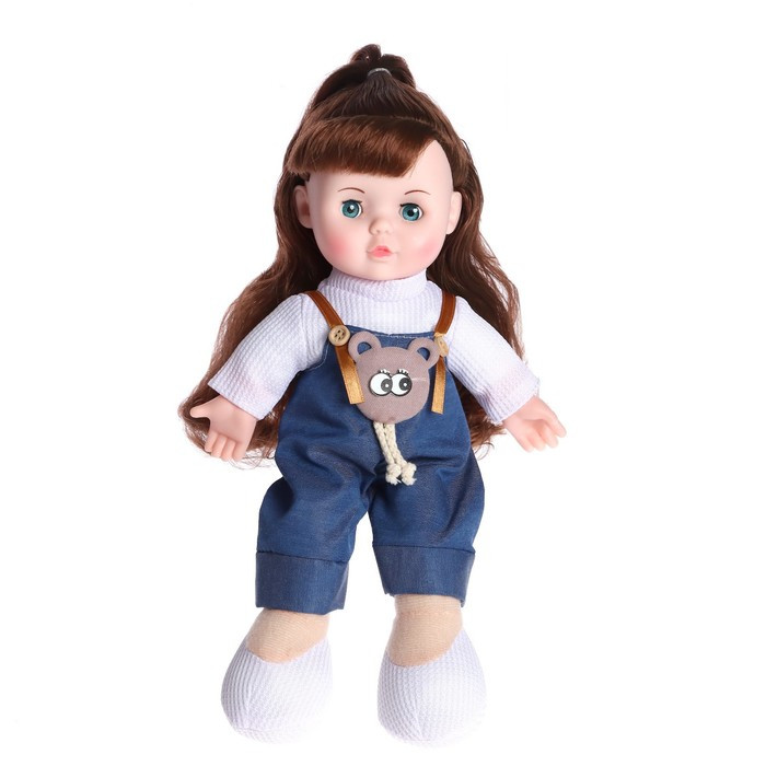 Кукла мягконабивная «Милашка» 32 см, со звуком, в комбинезоне - фото 1 - id-p197947243