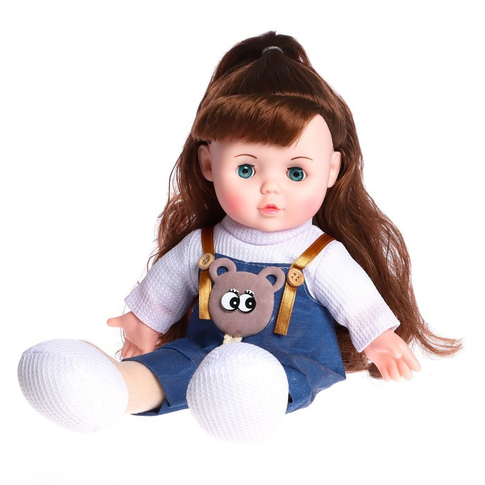 Кукла мягконабивная «Милашка» 32 см, со звуком, в комбинезоне - фото 2 - id-p197947243