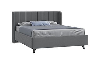Кровать Виола 160х200 (микровелюр серый)
