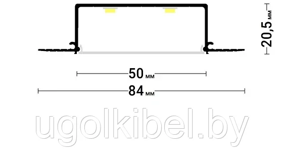 Профиль для световых линий Flexy GIPS LINE 50 - фото 2 - id-p197971168