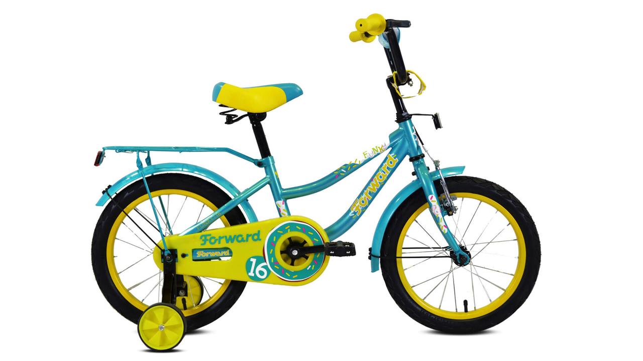 Велосипед детский Forward Funky 16 бирюзовый/желтый - фото 1 - id-p197976213