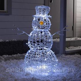 Светодиодная фигура «Снеговик» 65 × 90 × 50 см, металл, 31 В, свечение белое