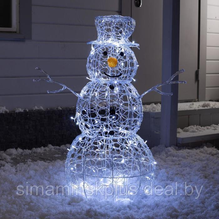 Светодиодная фигура «Снеговик» 65 × 90 × 50 см, металл, 31 В, свечение белое - фото 1 - id-p198003351