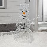 Светодиодная фигура «Снеговик» 65 × 90 × 50 см, металл, 31 В, свечение белое, фото 2