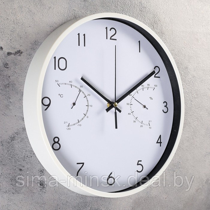 Часы настенные, серия: Классика, "Соломон", с термометром и гигрометром, d-30 см - фото 2 - id-p198004535