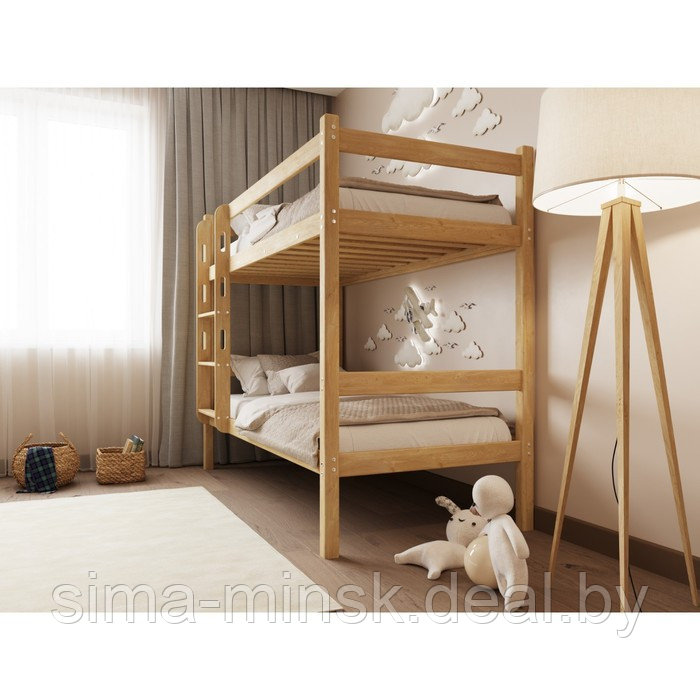 Двухъярусная кровать «Мартина», 700 × 1900 мм, массив, без покрытия, цвет сосна - фото 3 - id-p198006771