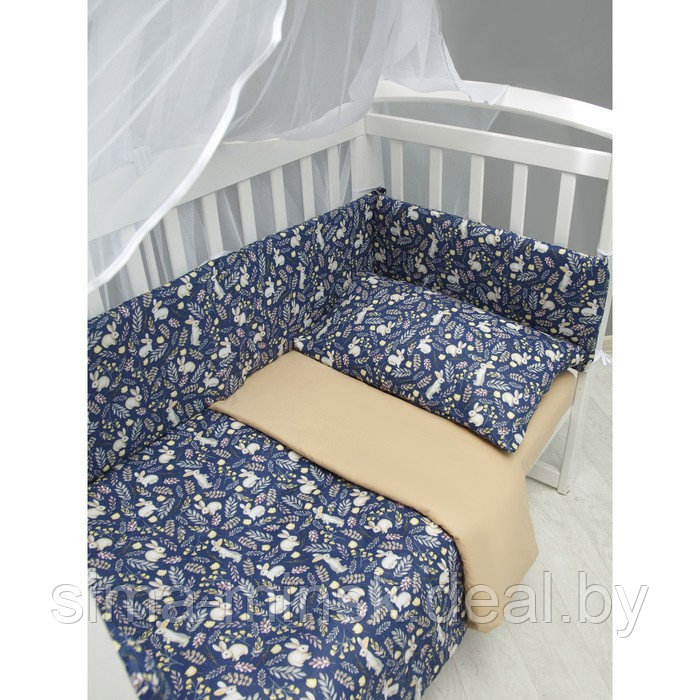 Комплект в кроватку BABY BOOM 3 предмета, цвет синий - фото 1 - id-p198007722