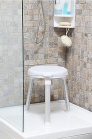 Табурет для ванной Primanova с поворотным сиденьем (на 360 градусов), белый M-KV27-01