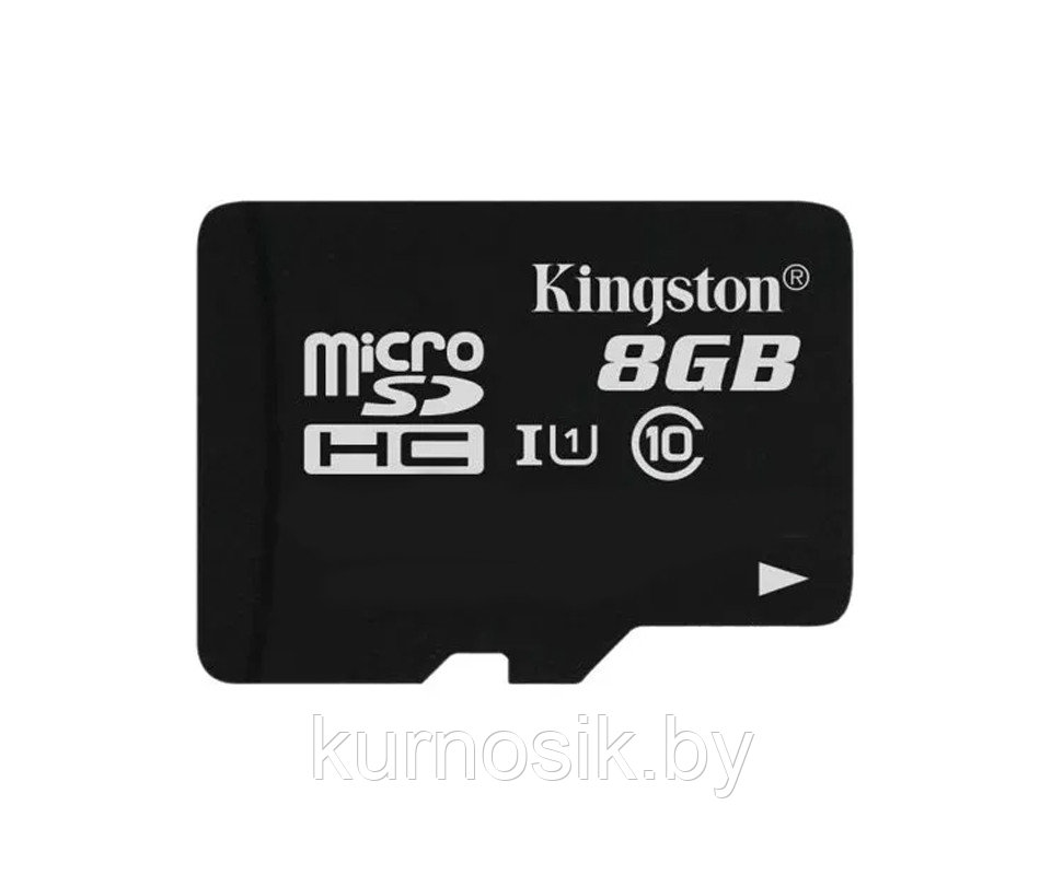 Карта памяти MicroSD 8 Gb Kingston 10 class с переходником (адаптер) - фото 2 - id-p198026275