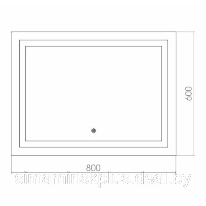 Зеркало с LED подсветкой «Адель» 800х600 мм, сенсорный выключатель, диммер - фото 4 - id-p198026581