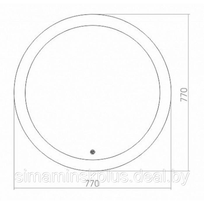 Зеркало с LED подсветкой «Миа» d770 мм, подогрев, часы, сенсорный выключатель, диммер - фото 3 - id-p198026607