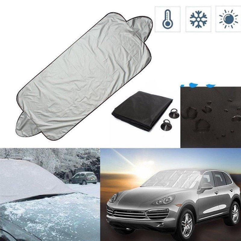 Защитный двухсторонний чехол / накидка с присосками на лобовое стекло Winter Windshield Cover 140 х 70 см - фото 5 - id-p198030220