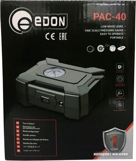 Автомобильный компрессор Edon PAC-40 - фото 4 - id-p198032167