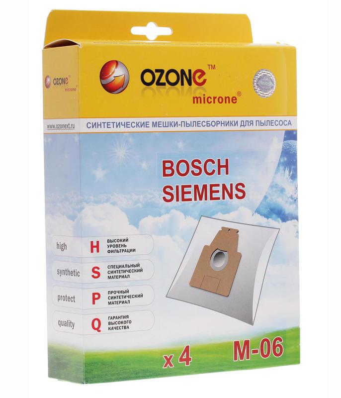 M-06 синтетика компл. 4шт. (10) Мешки-пылесборники OZONE microne