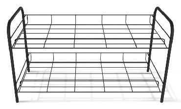 SHT-639-2 металл черный/черный Полка для обуви SHEFFILTON