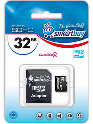 MicroSDHC 32GB Class10 LE + адаптер Карта памяти SMARTBUY