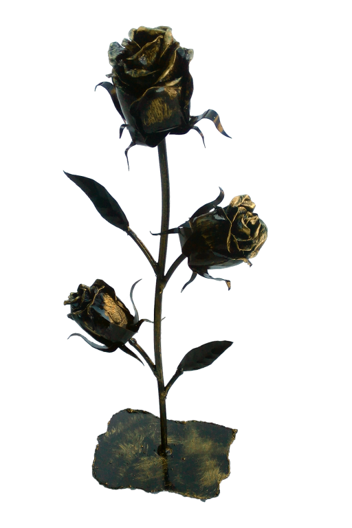 Роза с тремя бутонами на подставке - фото 1 - id-p167705603